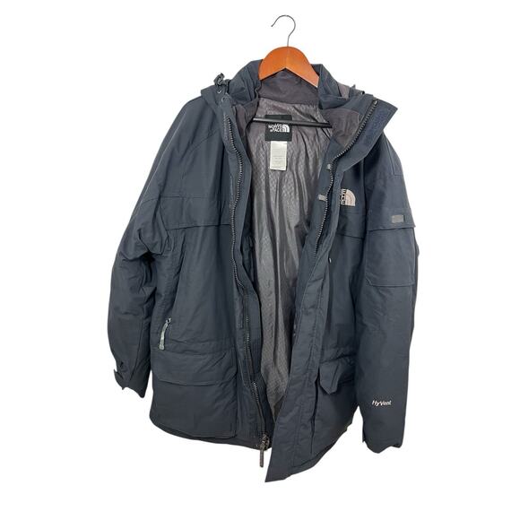 Vtg North Face Goose Down Coat XL Hyvent Mens Dark Gray Parka Jacket Winter - Picture 9 of 13